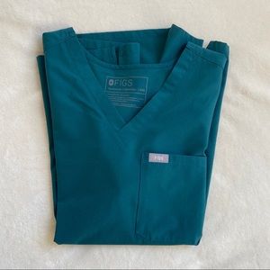 Figs Caribbean Blue FIONLITE Catarina one pocket scrub xxs